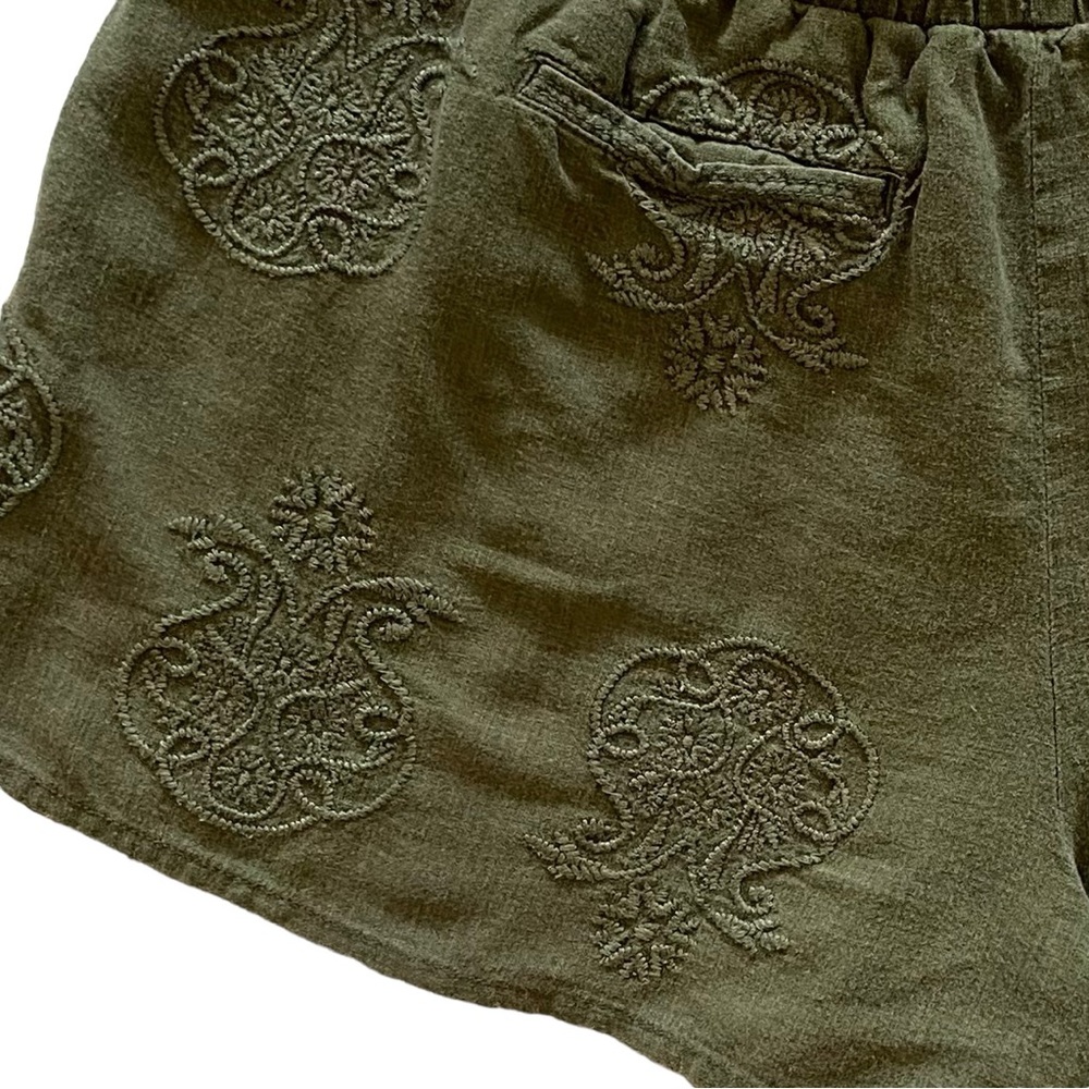 Anthropologie Embroidered Linen Drawstring Shorts - Picture 5 of 13